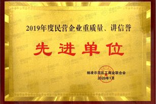 我公司荣获2019年度工商联系统先进单位